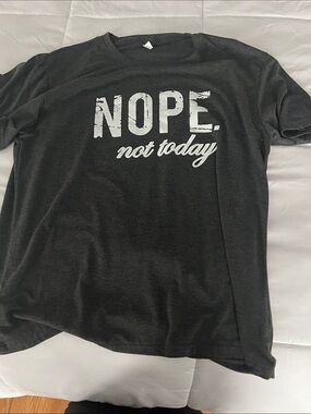 Nope. Not Today Graphic Tee - Dark Gray